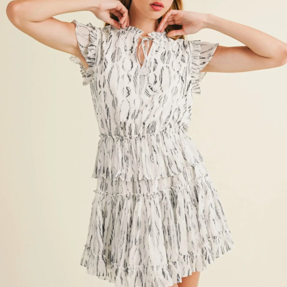 SOLD OUT Reset by Jane Lulu black and white printed dress
